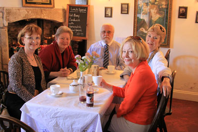 Our group enjoying a Devon cream tea.