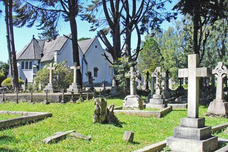 The very Anglican-looking Holy Trinity Church and its graveyard, located in Nuwara Eliya, Sri Lanka