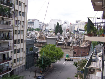 The Wilkersons ’ second apartment in Buenos Aires overlooked Recoleta Cemetery.