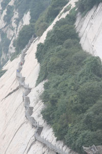 Huashan (Flowery Mountain) is located just outside of Xi’an, China, in Shaanxi Province.