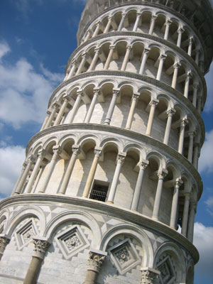 The vertically challenged Leaning Tower — Pisa, Italy.