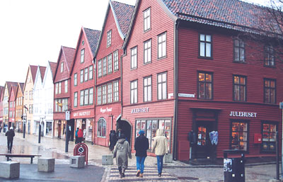 Some of the Bryggen buildings lining the quay in Bergen, Norway. Photos: Skurdenis