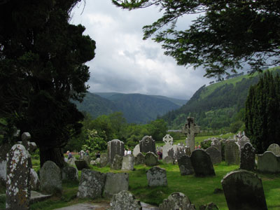 Approaching the monastic settlement at Glendalough, we came upon this cemetery. Photo: Addison