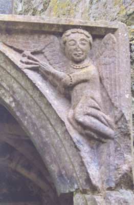A stone angel in Rosserk Abbey.