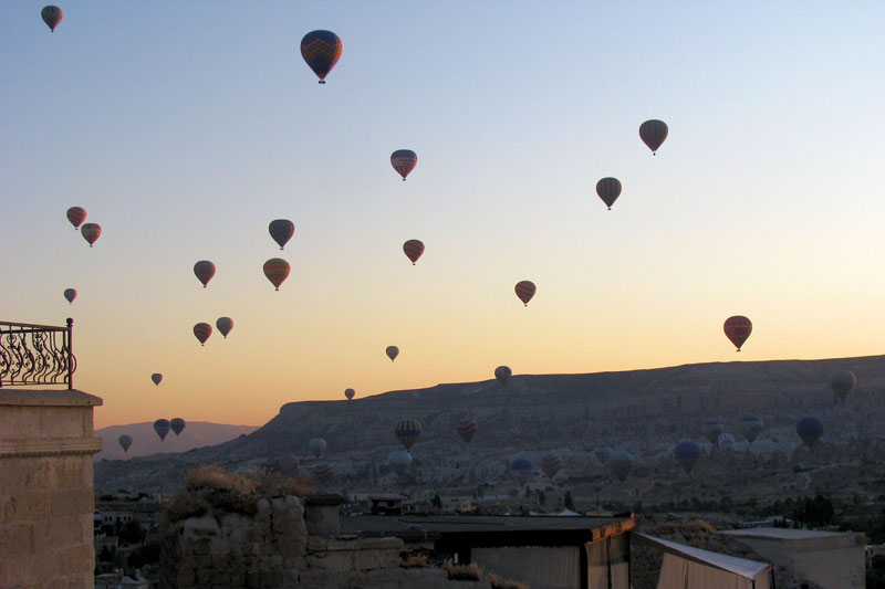 Hot-air balloons over Göreme.