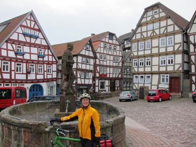 Ann Abeles by the old town well in Schlitz, Germany. Photos by Fred Abeles