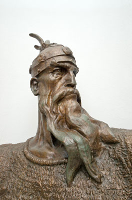 A bronze bust of Albania’s national hero, G.K. Skanderbeg, located at the National Museum inside Krujë Castle. Photo: ©ollirg/123rf