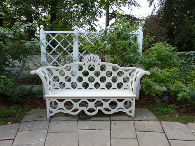 This bench at the bottom of the Georgian Garden invited lingering — Bath, England. Photos by Yvonne Michie Horn