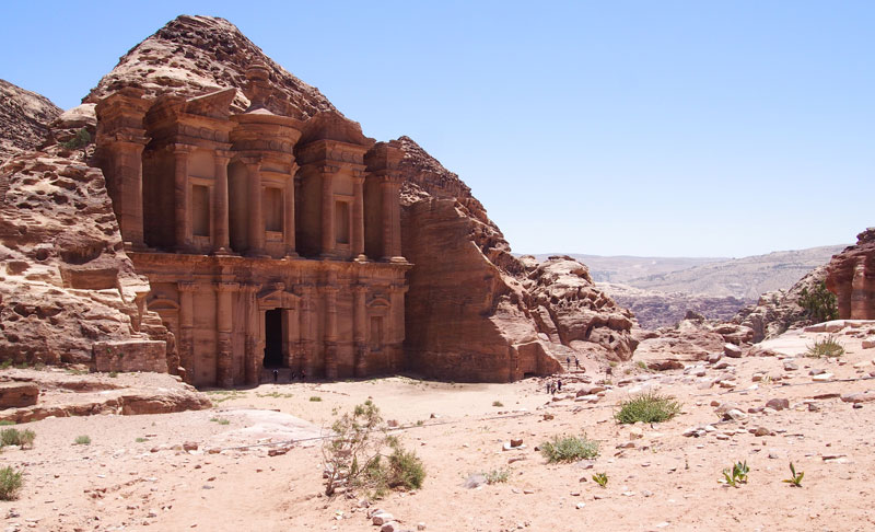 The massive façade of the Monastery, or Ad-Deir — Petra.