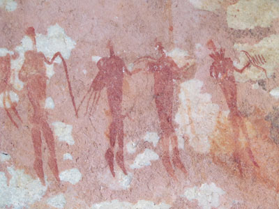 Rock art painting at the Brandhoek site — Bushmans Kloof.