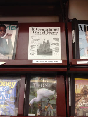 The March 2016 issue of ITN on the top shelf in a Naples, Florida, library. Photo by Nili Olay