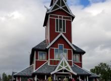 Buksnes Church in the village of Gravdal, a Lofoten Piano Festival concert site. Photos by Edna R.S. Alvarez