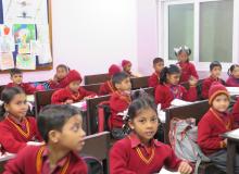 Second-grade students at Mother Miracle School in Rishikesh.