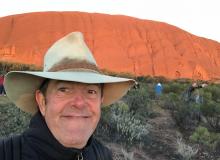David’s selfie and caption: “Big rock, big hat, big chin — David Bentley at Ayers Rock.” Photos by David Bentley