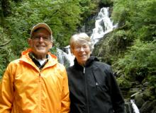 Louise and Bob Messner at Torc Waterfall in Killarney National Park, Ireland.