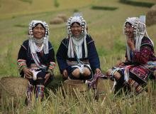 A group of women from the Akha tribe.