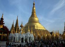 The gilded Shwedagon Pagoda in Yangon.