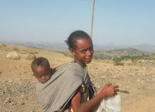 We encountered this young woman with a child near the border of Eritrea.