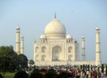View of the famous Taj Mahal.
