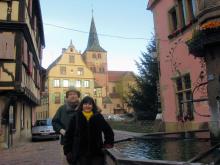 Stephen and Paula on the rue du Conseil in Turckheim, France.  Photo: Addison