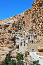 The 5th-century monastery of St. George lies in the gorge of Wadi Qelt, between Jerusalem and Jericho.