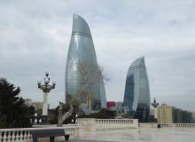 The Flame Towers in Baku, Azerbaijan.