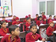 Second-grade students at Mother Miracle School in Rishikesh.