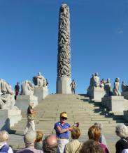 Within Frogner Park in Oslo, Norway, tour groups are among the many visitors to the sculpture park featuring works by Gustav Vigeland. Photo by Randy Keck