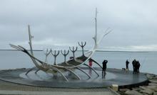 On Reykjavik’s waterfront, the steel “Sólfar” (“Sun Voyager”) sculpture  is not a depiction of a Viking ship but, according to the sculptor, Jón Gunnar Árnason (1931-1989), a “sun ship [that] symbolizes the promise of new, undiscovered territory.” Photos by Randy Keck