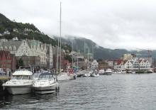 A view of Bergen and its harbor.
