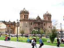 Cuzco’s cathedral, built with blocks taken from the nearby site of Sacsayhuamán.