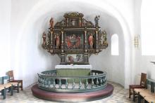 This altar is in a beautiful church in Bjolderup, Denmark, where my great-great-great-great-grandmother, Anna Sorensen, was baptized in 1747. Photo: Prindle