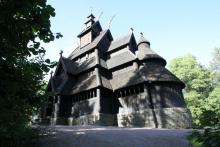 The stave church from Gol at the Norsk Folkemuseum in Oslo, Norway, has been dated to at least AD 1212.