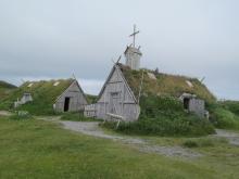 Re-created Vikings’ blacksmith shop and church — Norstead, Newfoundland. Photos by Julie Skurdenis
