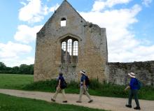 Passing the ruins of Godstow Nunnery, northwest of Oxford.