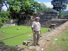 At the Copán ruins in Honduras, the guide Fidel paused at a well-preserved arena. Photos by Randy Keck