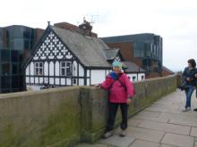 Samantha Sartain on the walls of Chester, England.