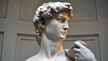 David, Michelangelo. "Yes, we can,” say the eyes of Renaissance Man. Photo by Cameron Hewitt.