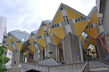 Rotterdam’s Cube Houses are emblematic of postwar architecture — 39 tilted yellow cubes, each a single-family home.