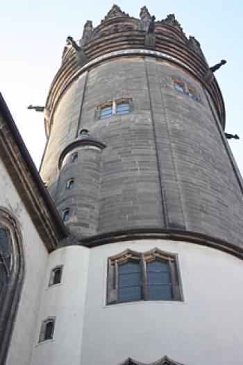 The Schlosskirche (Castle Church, aka All Saints’ Church) in Wittenberg, Germany, is where Martin Luther nailed his 95 Theses in 1517. The church also contains his tomb.