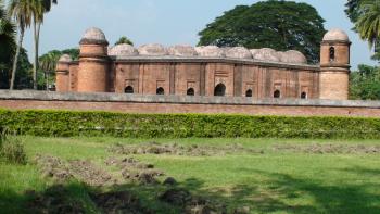 Sixty Dome Mosque, built in 1449 — Bagerhat district, southwestern Bangladesh.