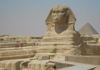 The iconic Great Sphinx of Giza.