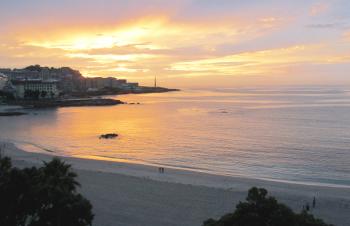 Sunset on the beach in A Coruña.