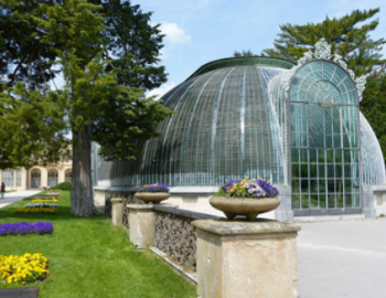 The enormous greenhouse on the grounds of the Lednice château.