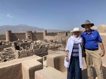 Glenda and Bill Willman at the adobe Rayen Citadel.