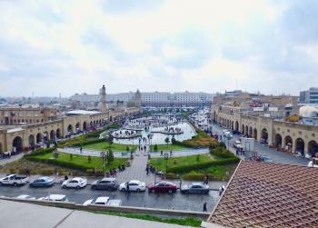 View from atop the Erbil Citadel, looking down at the plaza below.