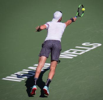 Action shot from Stadium No. 2 in Indian Wells in 2019. Photo by Donna Judd
