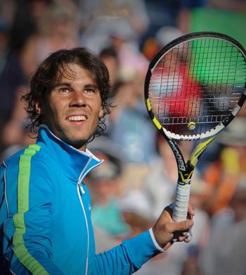 Rafael Nadal in Indian Wells, California, in 2012.  Photo by Donna Judd