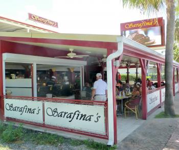 The French bakery Sarafina's in Marigot, Saint-Martin.