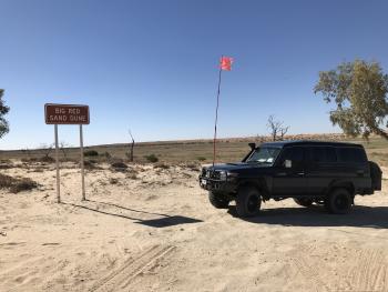 About to tackle the dune Big Red in the Simpson Desert.